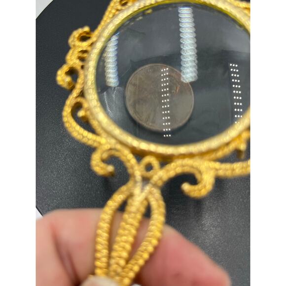 Working Loupe Ornate Magnifying Glass Rope Chain Long Pendant Necklace - Picture 5 of 14